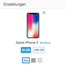Handyauswahl mit einem Klick ändern