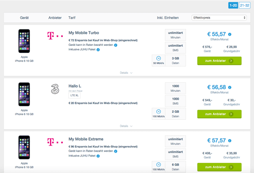 Günstigen offenen Handytarif oder Vertrag und Handy finden